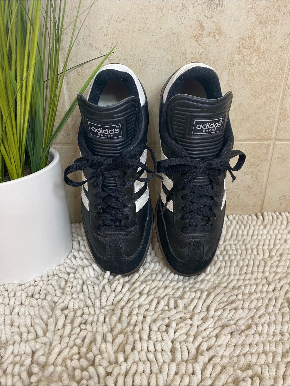 Adidas Black and White Samba Retro Sneakers M7/W9